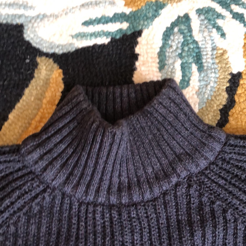 Men’s United By Blue Organic Cotton Blend Moc Neck Cable Knit Sweater - Picture 2 of 10